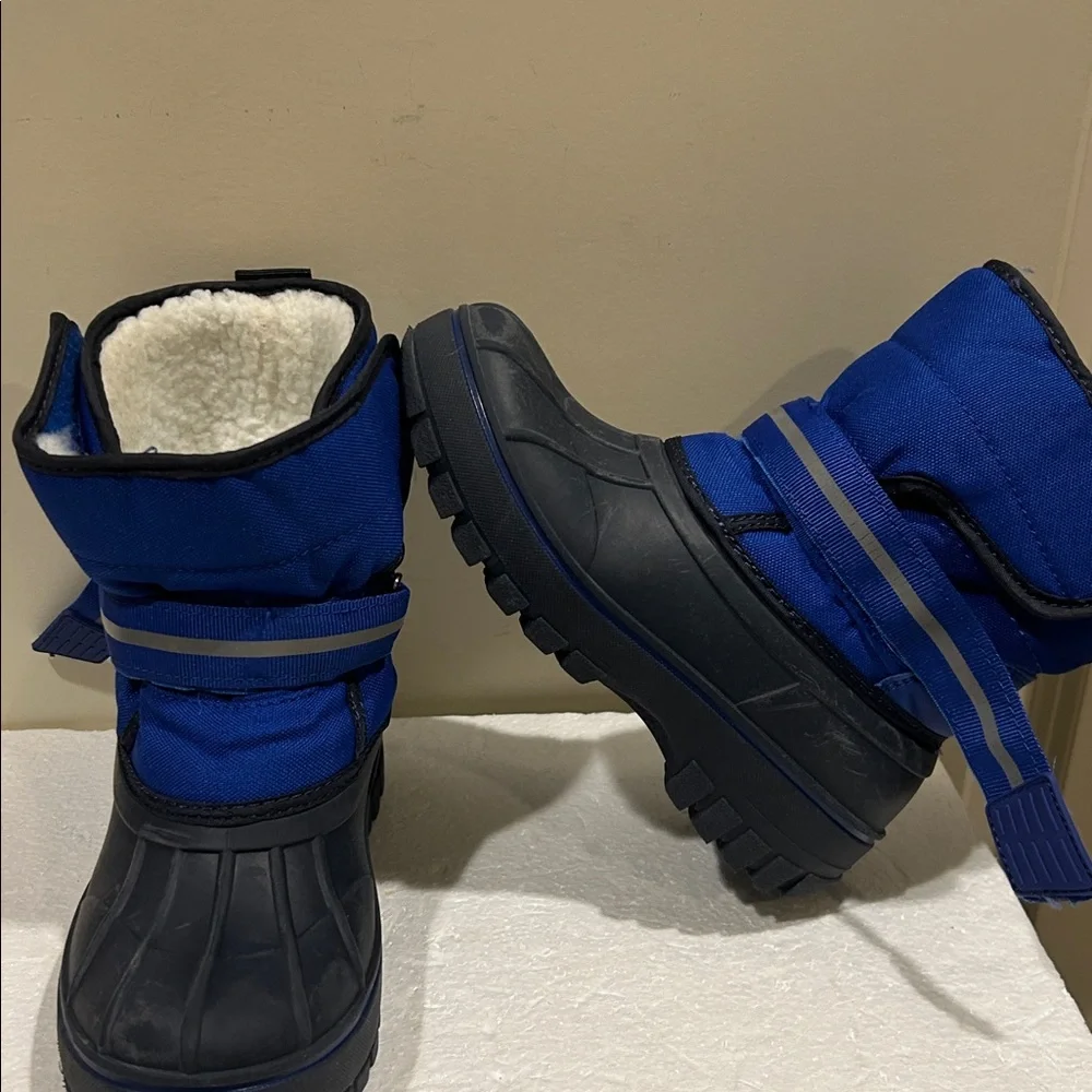 Lily & Dan Snow Winter Rain Boots faux fur lined leather outsole kids size 13/1